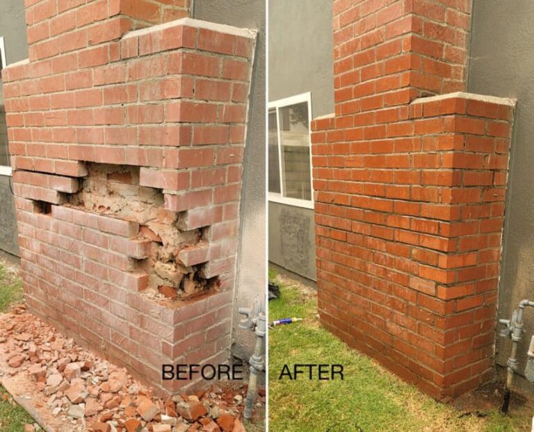 Chimney Repairing before and after image