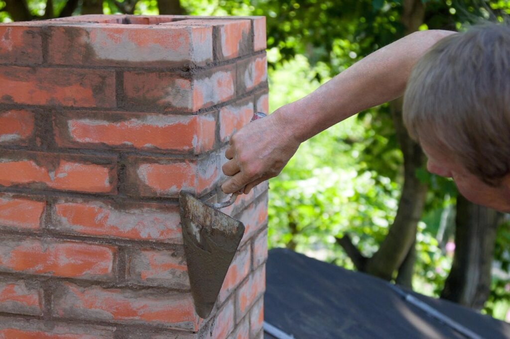 Professional chimney repair work being conducted in New Britain, Connecticut.