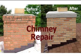 chimney repair before and after
